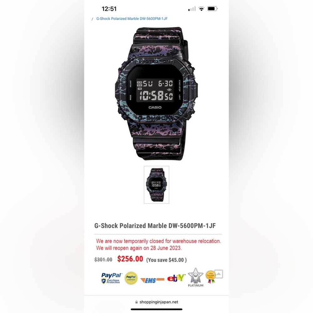 Gshock limited edition polarized marble